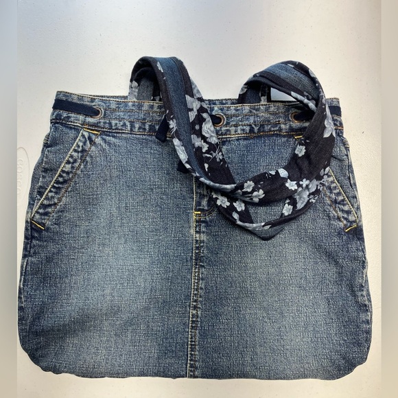 Handmade Upcycled Shoulder Bag/Tote, Faded Blue Denim - Picture 1 of 4